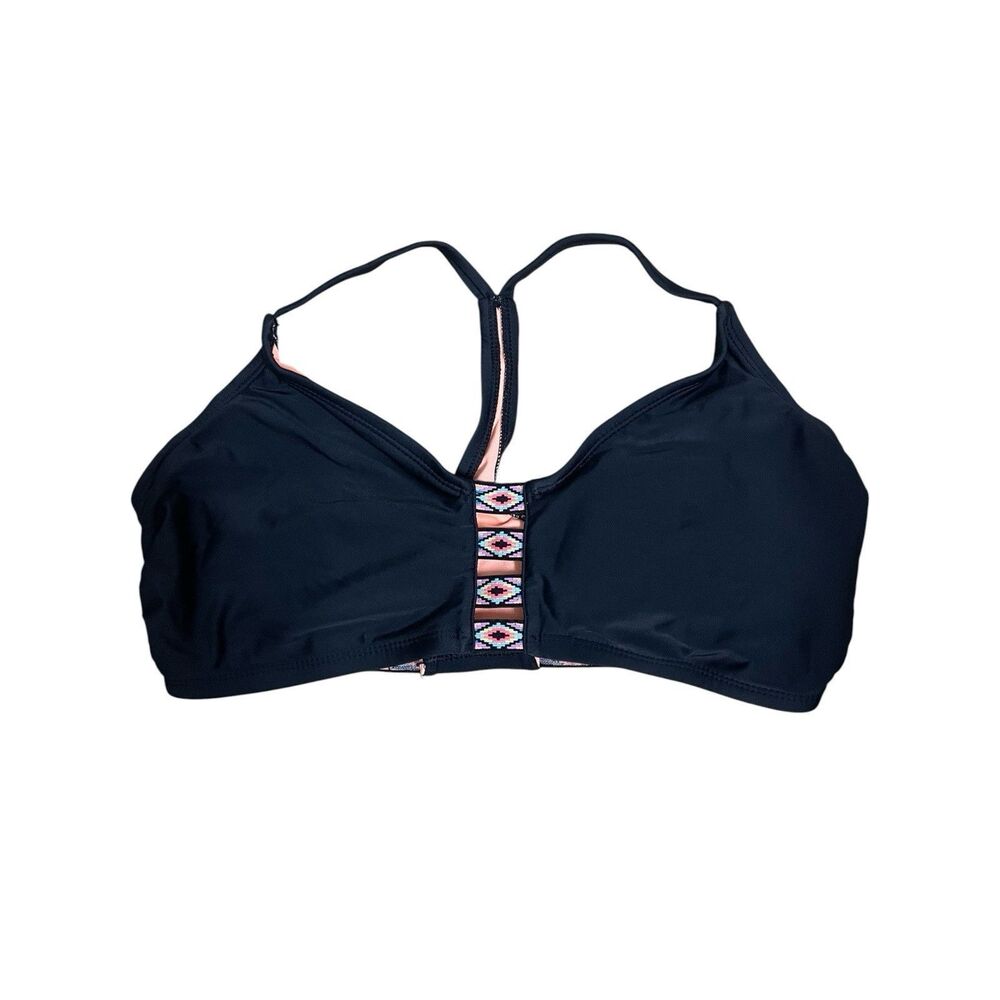 Xhilaration Bikini Top D/DD Navy Pink Tribal Strappy Swimwear